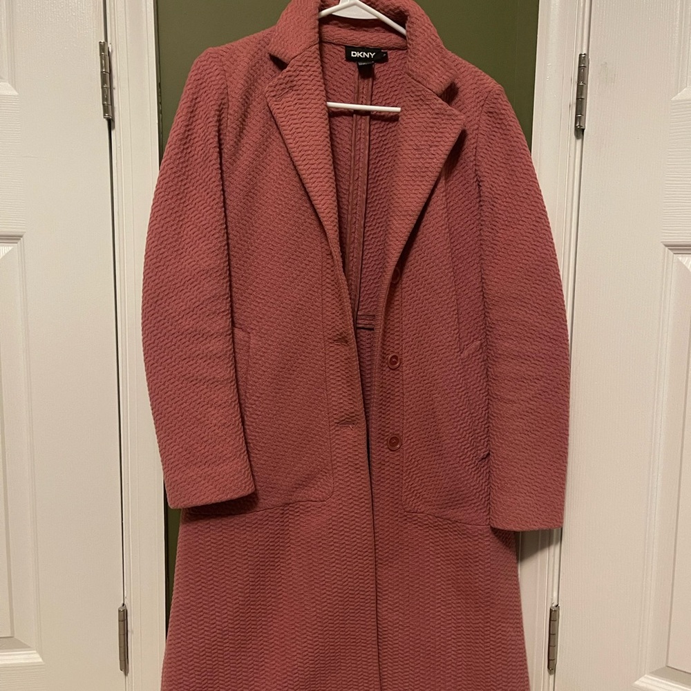 DKNY Women's Rose Textured Heavy Trench Coat